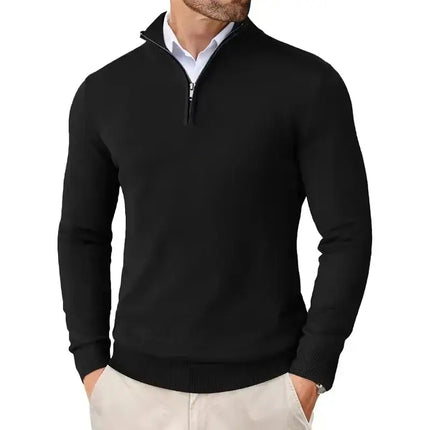 Men Slim Fit Quarter Zip Lightweight Knit Sweater outdoor casual outfit