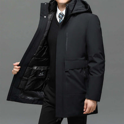 Men Thick Thermal Cotton Padded Jacket With Liner gray color