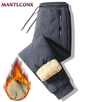 Men Thicken Winter Jogger Pants Fleece Lined winter jogging pants