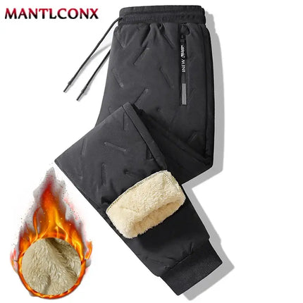 Men Thicken Winter Jogger Pants Fleece Lined cold weather joggers
