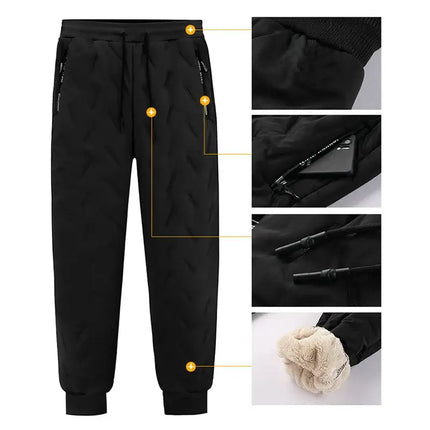 Men Thicken Winter Jogger Pants Fleece Lined fleece interior