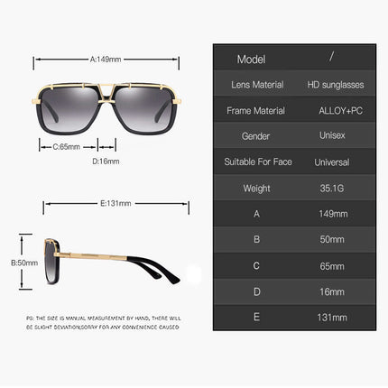 Men Women PC Sunglasses hawksbill gradient lens.