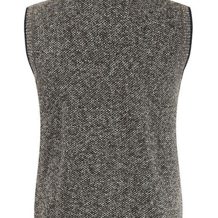 Men Zip Stand Collar Sleeveless Knit Cardigan Vest solid color