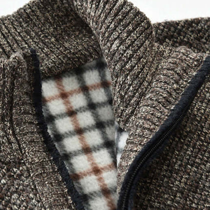 Men Zip Stand Collar Sleeveless Knit Cardigan Vest casual style