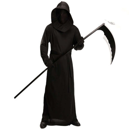 Mens Black Devil Robe Halloween Cosplay Costume Set Spooky Devil Design