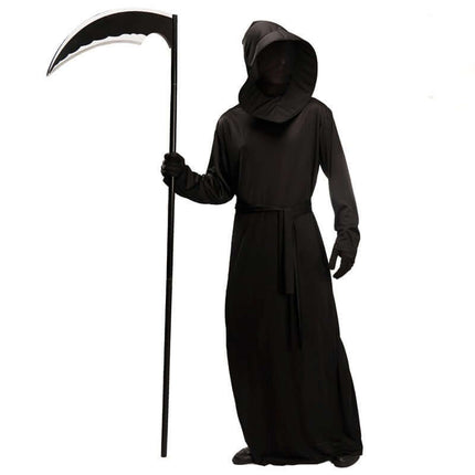 Mens Black Devil Robe Halloween Cosplay Costume Set Classic Devil Costume