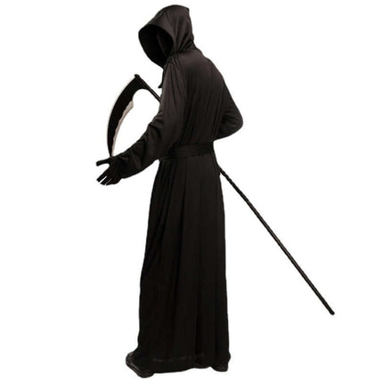 Mens Black Devil Robe Halloween Cosplay Costume Set Dramatic Cosplay Outfit