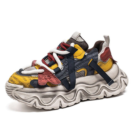 Mens Breathable Casual Dad Shoes Korean Style Lightweight Design