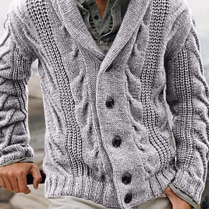 Mens Casual Knit Cardigan Sweater Jacket knit texture
