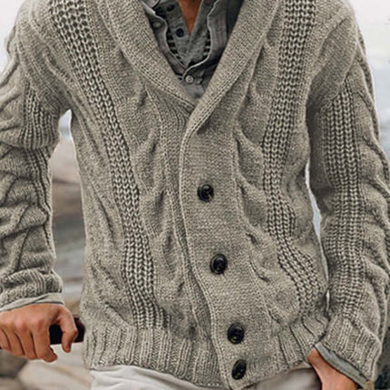 Mens Casual Knit Cardigan Sweater Jacket autumn winter