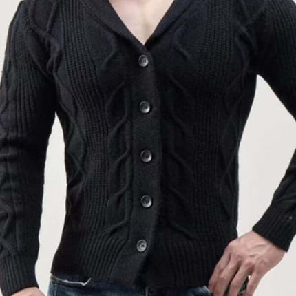 Mens Casual Knit Cardigan Sweater Jacket relaxed fit