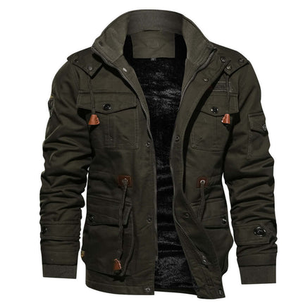 Mens Detachable Hooded Winter Cargo Coat Top Hooded Coat Design