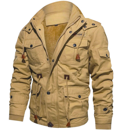 Mens Detachable Hooded Winter Cargo Coat Top Casual Winter Clothing