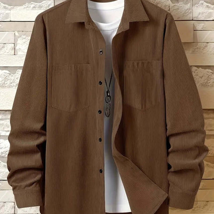 Mens Fashion Corduroy Spring Button Jacket Coat size XXL 129 bust