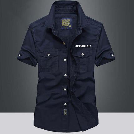 Mens Fashion Loose Cargo Pure Cotton Shirt size chart guide cm