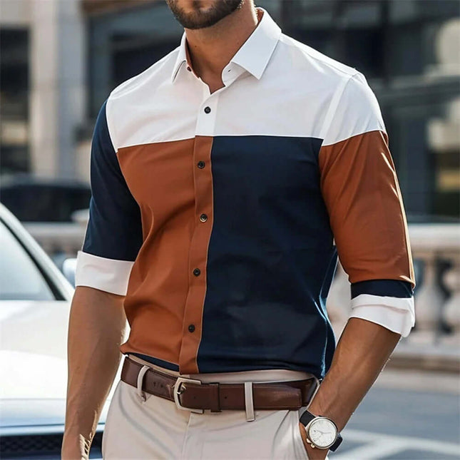 Mens Fashion Single Breasted Loose Casual Shirt S length 72cm