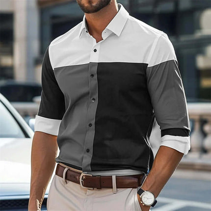 Mens Fashion Single Breasted Loose Casual Shirt M shoulder 47cm