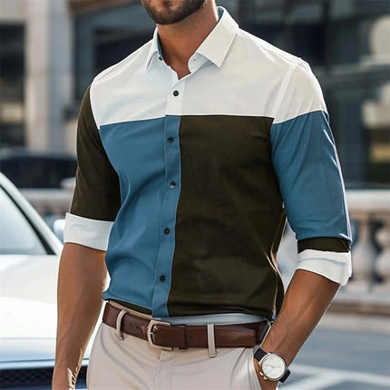 Mens Fashion Single Breasted Loose Casual Shirt L sleeve 62cm