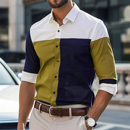 Mens Fashion Single Breasted Loose Casual Shirt XL bust 125cm
