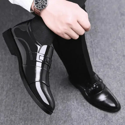 Mens Formal Minimalist Non-Slip Leather Work Shoes side view