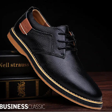 Mens Genuine Leather Brogue Oxford Dress Shoes elegant design