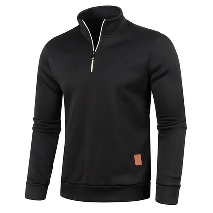 Mens Half Zip Turtleneck Sweatshirt Solid Color Pullover solid color design