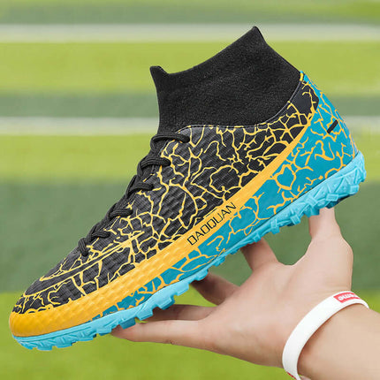 Mens High Top Soccer Cleats black training shoes