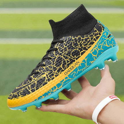 Mens High Top Soccer Cleats natural rubber sole