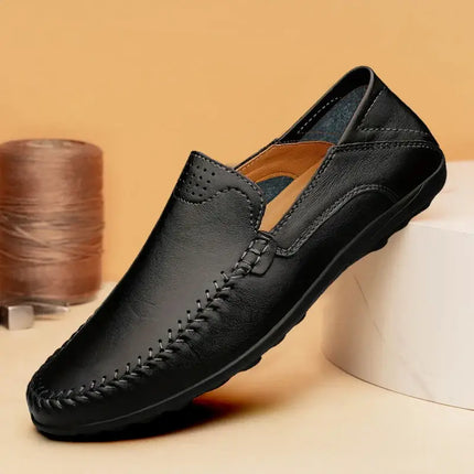 Mens Leather Business Casual Breathable Cowhide Shoes top view