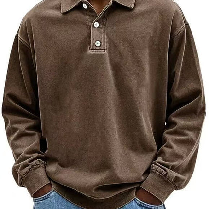 Mens Long Sleeve Polo Shirt pink stylish sweatshirt