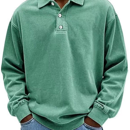 Mens Long Sleeve Polo Shirt size S bust 101cm