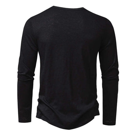 Mens Long Sleeve T Shirt Fashion Casual Pullover Top white color.