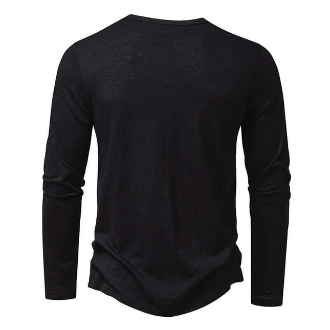 Mens Long Sleeve T Shirt Fashion Casual Pullover Top white color.