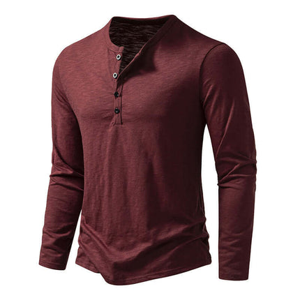 Mens Long Sleeve T Shirt Fashion Casual Pullover Top khaki color.