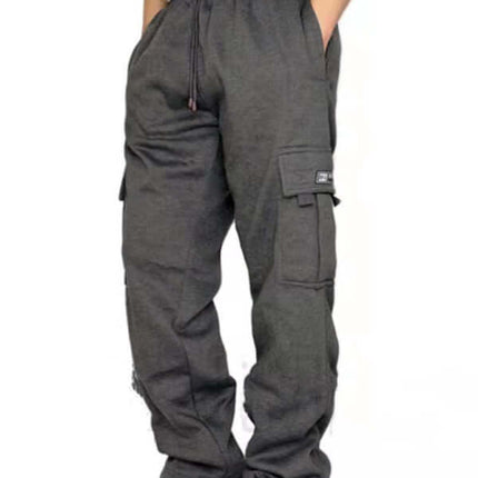 Mens Loose Multi Pocket Cargo Pants with Tethered Casual Fit daily wear look 1