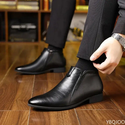 Mens Minimalist Pointed Toe Retro Formal Dress Shoes black