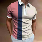 Pink White Colorblock Polo