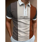 Beige Brown Stripe Polo