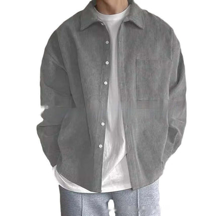 Mens Premium Corduroy Long Sleeve Casual Button Up Shirt US 34 M