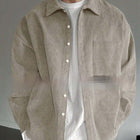 Mens Premium Corduroy Long Sleeve Casual Button Up Shirt bust 118cm