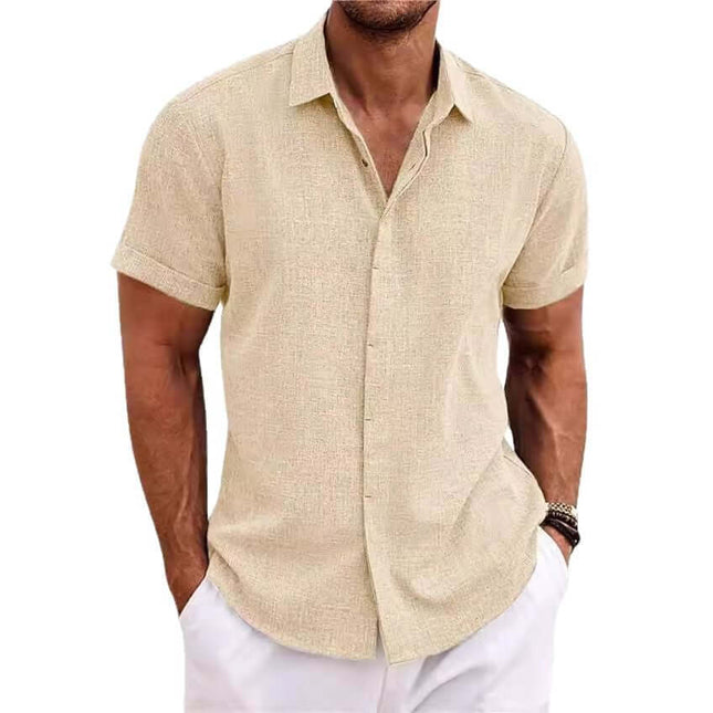 Mens Premium Linen Slim Fit Breathable Casual Shirt plus size 4XL