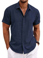 Mens Premium Linen Slim Fit Breathable Casual Shirt M size