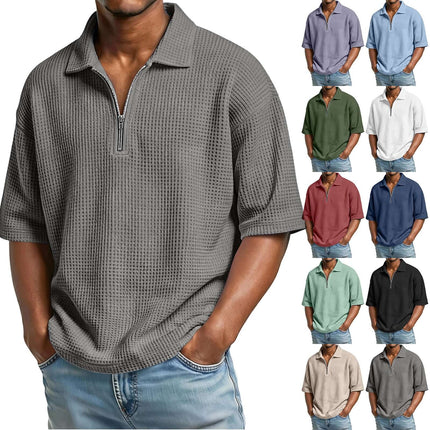 Mens Premium Waffle Knit Breathable Summer Polo size S 100cm bust