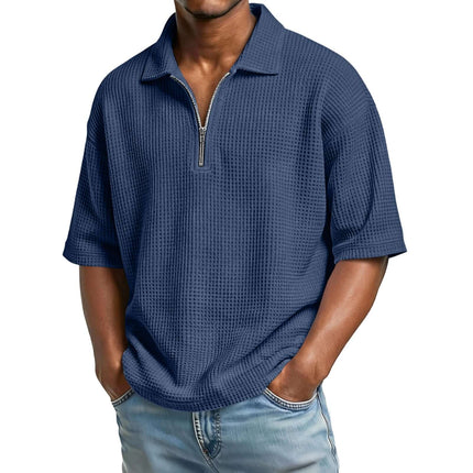 Mens Premium Waffle Knit Breathable Summer Polo size 2XL loose fit