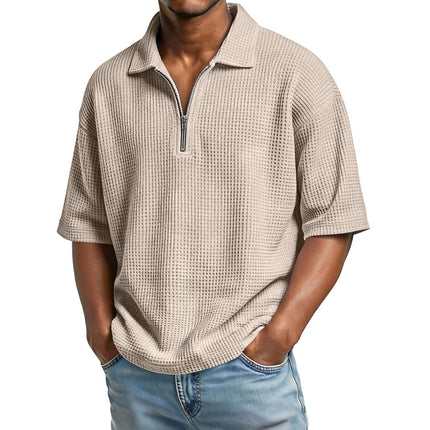 Mens Premium Waffle Knit Breathable Summer Polo size L length 74cm