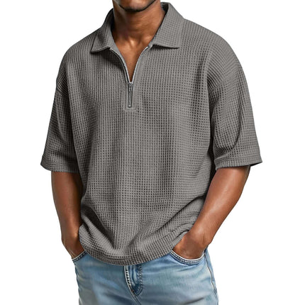 Mens Premium Waffle Knit Breathable Summer Polo size XL comfort