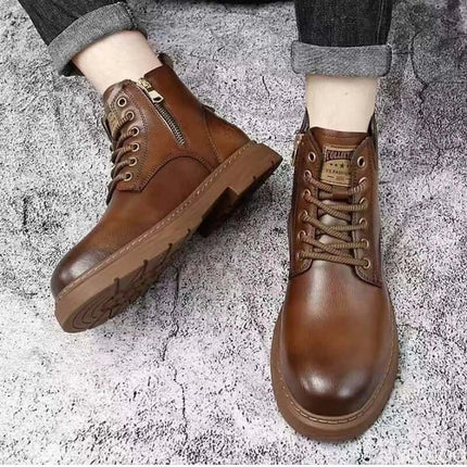 Mens Retro Warm High Top Casual Short Boots comfortable fit