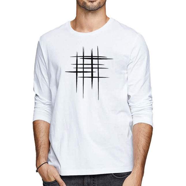 Mens Round Neck Long Sleeved Cotton T Shirt Long Sleeve Style