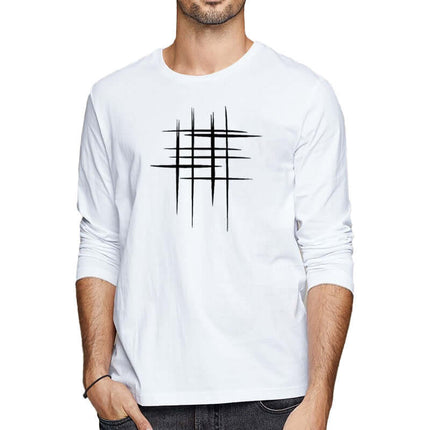 Mens Round Neck Long Sleeved Cotton T Shirt Cotton Fabric Design