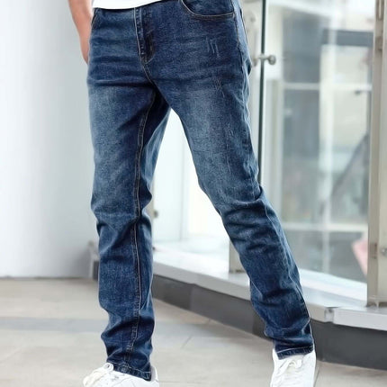Men's Silver Gray Stretch Skinny Denim Jeans Casual Streetwear Style